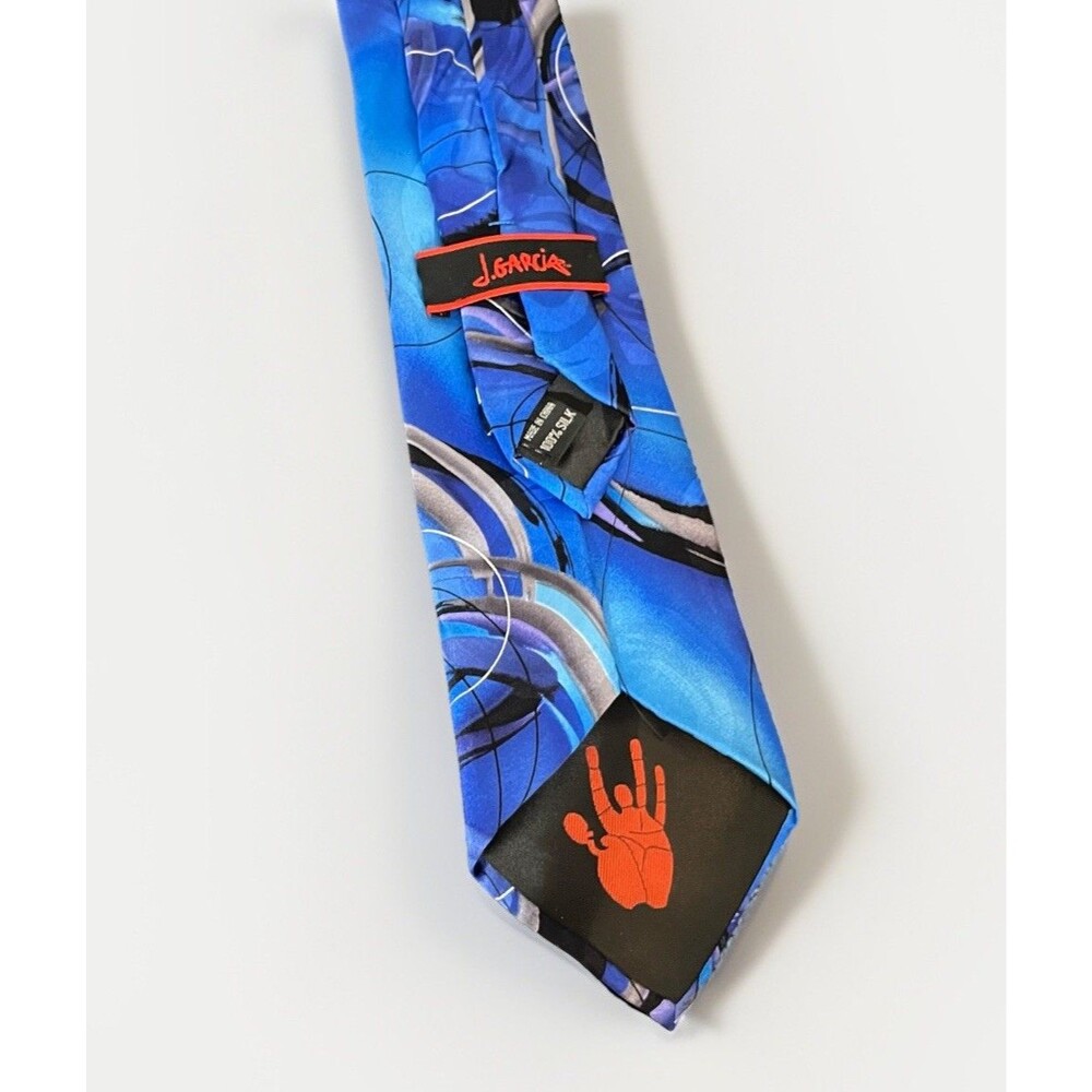 J Garcia Clockworks Blue Abstract Silk Tie Easter Spring Wedding Collectors Art - Picture 8 of 10